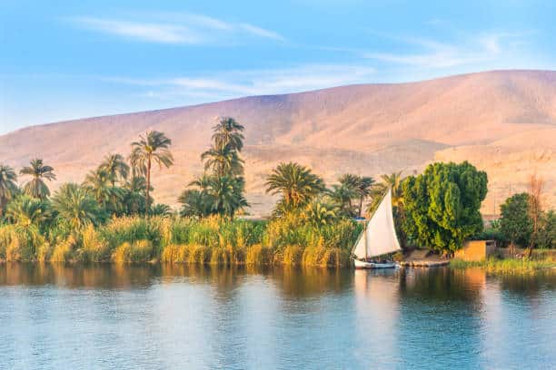 River Nile In Egypt. Luxor, Africa.