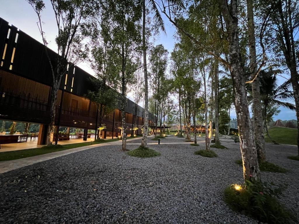 Vue de l’hôtel Teras Hotel Ijen Banyuwangi dans un environnement de nature et de campagne.